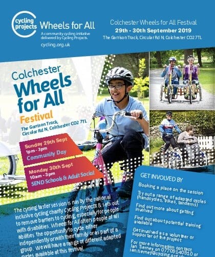 Colchester Wheels for All flyer cover page