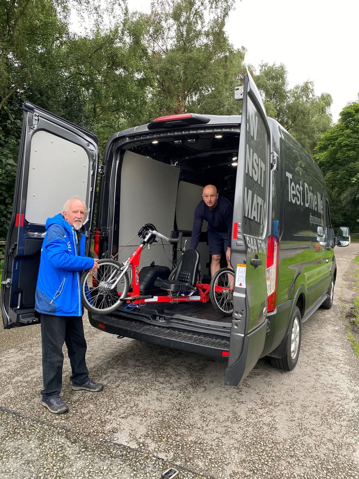 Unloading a bicycle