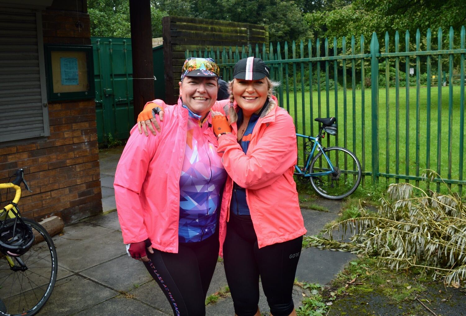 Cyclists in pink
