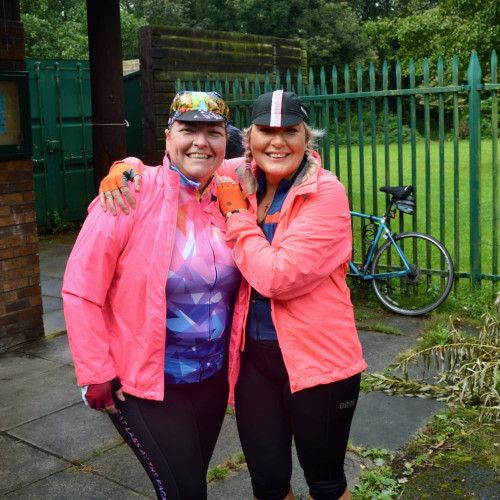 Cyclists in pink thumbnail