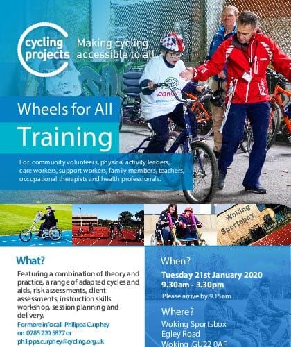 Woking Wheels for All training flyer cover page