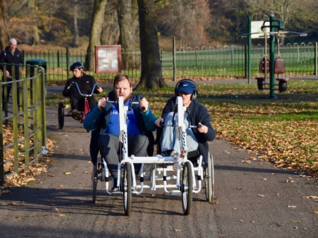 Adapted bike ride in park