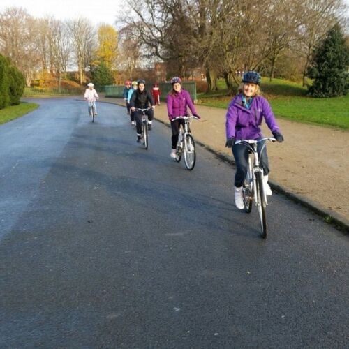 Cycling along lane thumbnail