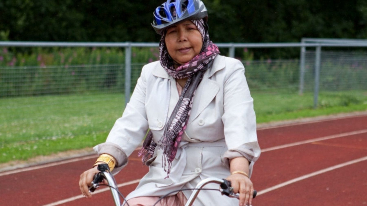 Lady cycling