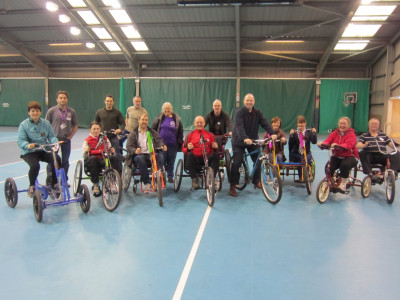 Group photo for Wheels for All adapted cycling session