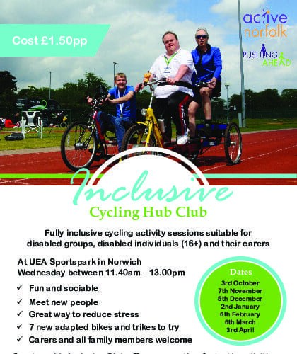 Norwich Wheels for All at UEA flyer cover page