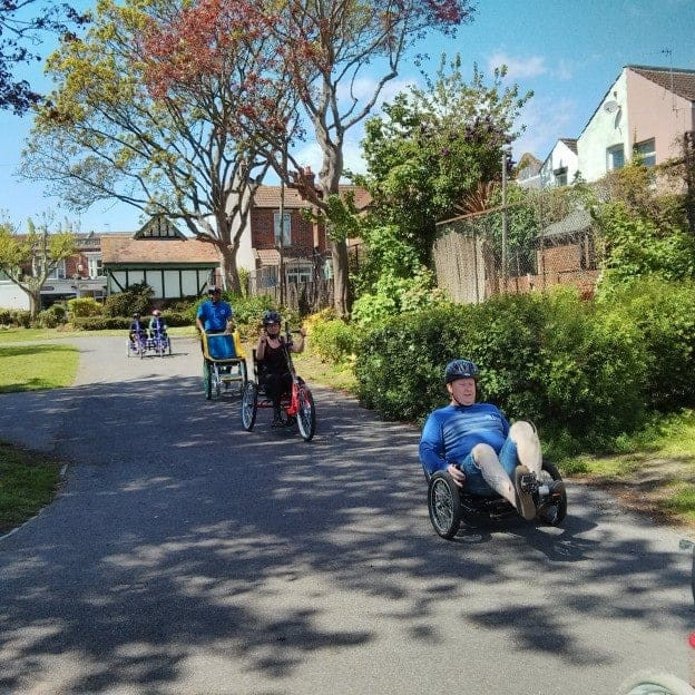 Adapted bike ride in street