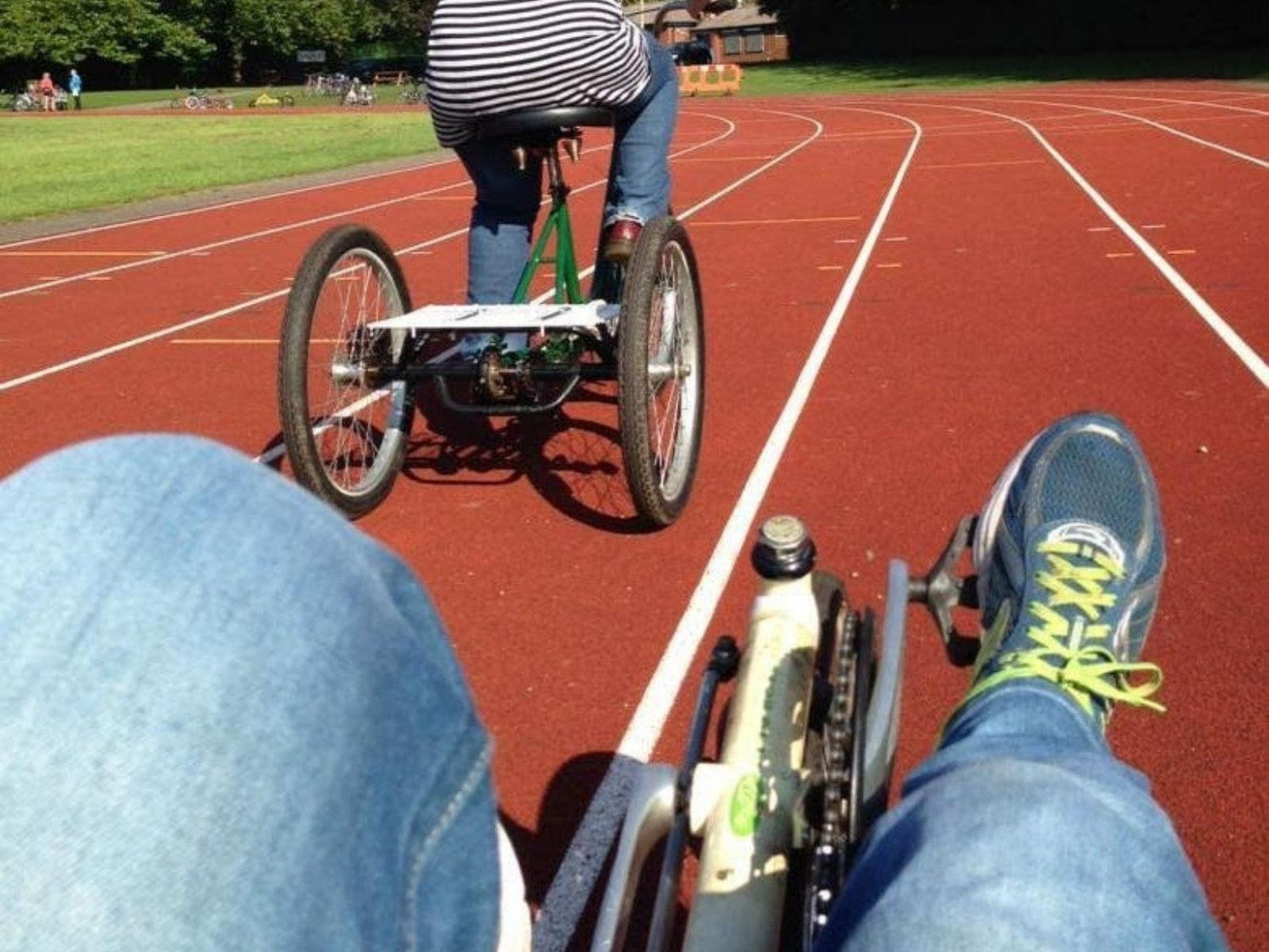 Low-view on adapted bike