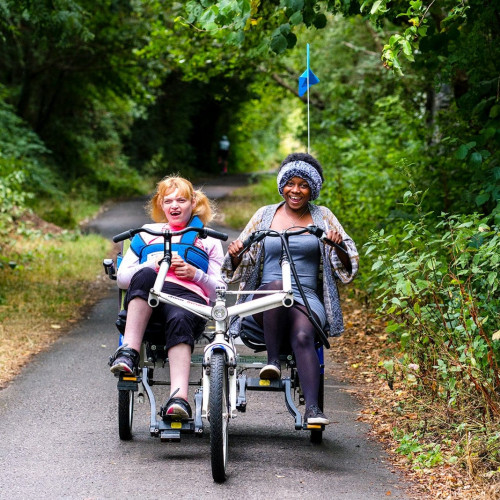 Enjoying a disabled bike ride