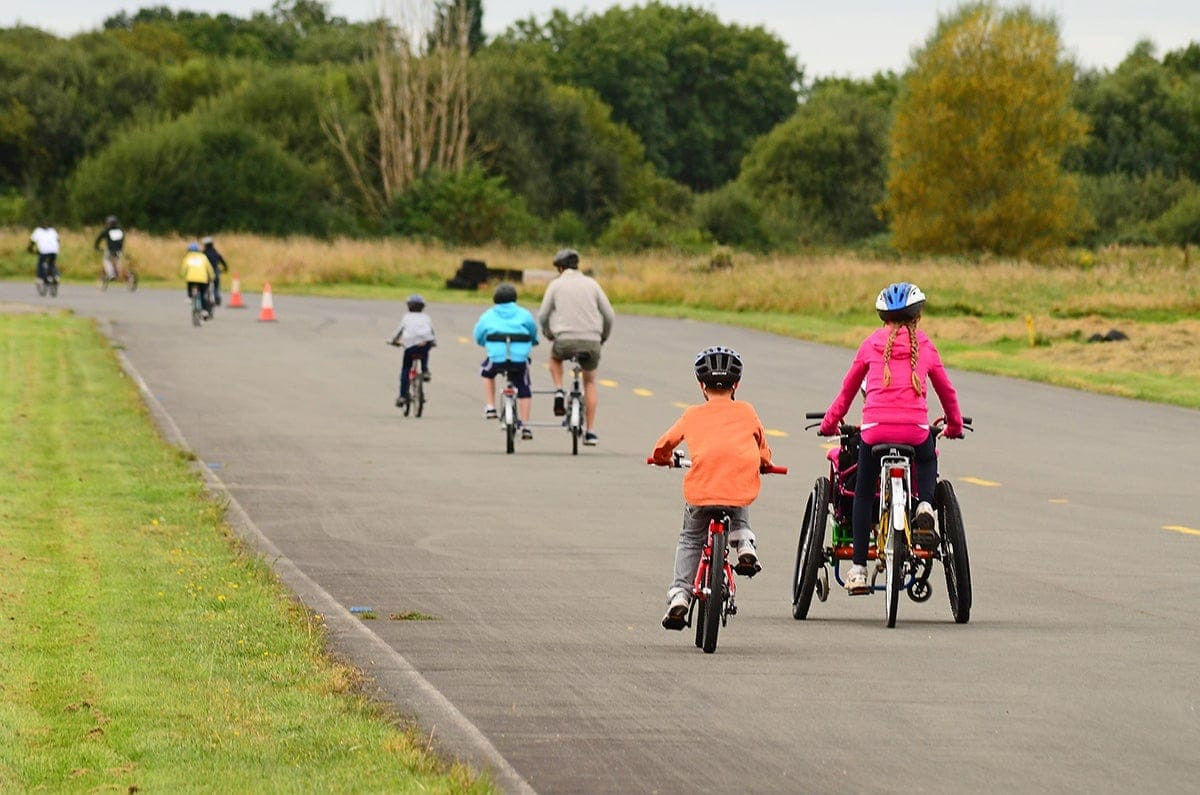 Adapted bike ride around track