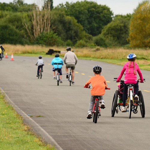 Adapted bike ride around track