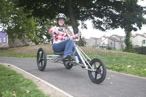 Riding adapted bike