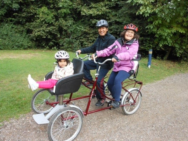 Riding adapted bike