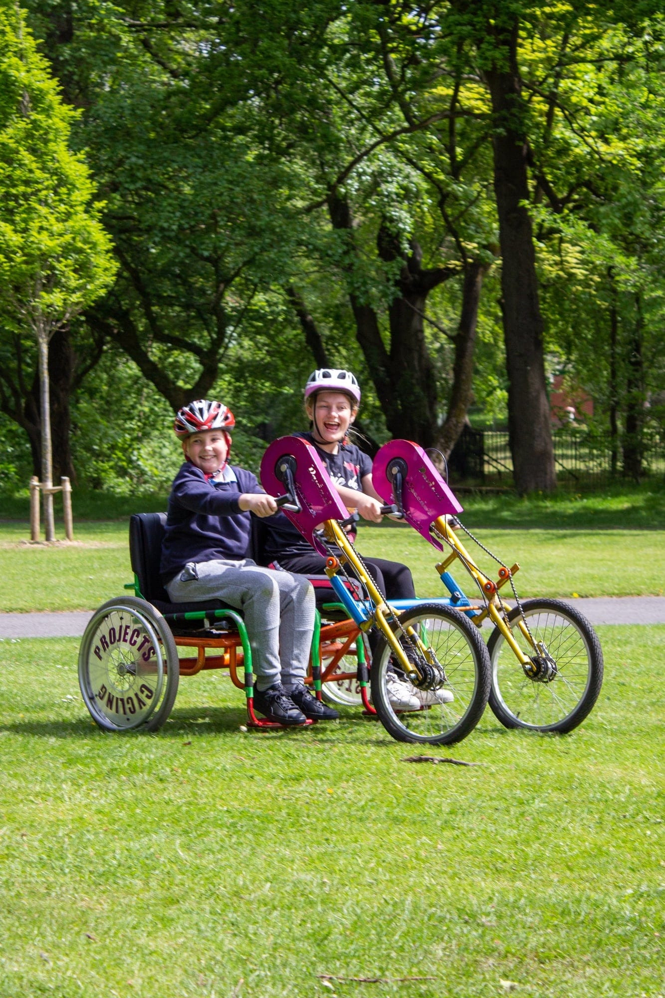 Adapted bikes in park